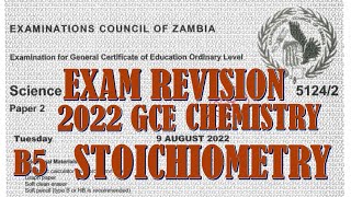 2022 GCE SCIENCE PAPER 2 QUESTION B5 chemistry stoichiometry exampreparationtipsgcse education [upl. by Aerdnaz]