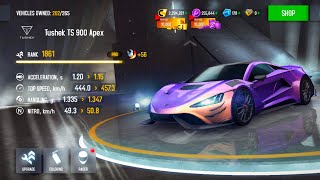 ASPHALT8 MULTIPLAYER TUSHEK TS 900 APEX TEST MAX UPGRADE [upl. by Anyad]