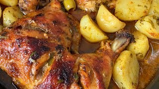 Cuisses de poulet marinées et pommes de terre au four طبق سهل وسريعدجاج وبطاطا في الفرن [upl. by Humbert]