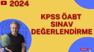 2024 KPSS ÖABT SINAV DEĞERLENDİRMESİ  Ferhat VAROL [upl. by Driscoll]