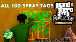 Grand Theft Auto San Andreas  The Definitive Edition All 100 Spray Tags Guide [upl. by Ivad362]