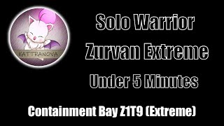 Solo Warrior Zurvan Extreme Under 5 Minutes for Carapace or Mount farm FFXIV [upl. by Zetrom41]