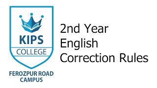 2nd Year English  Correction Rules [upl. by Gretna854]