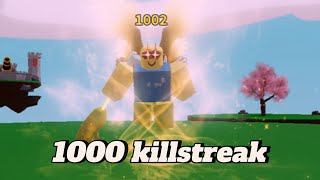 Getting 1000 killstreak in Roblox Slap battles 👏 private server [upl. by Nivaj]