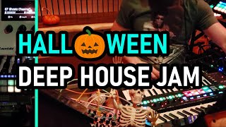 Deep House Halloween Jam  20241006  MRCC MIDI hub  3 Sequencers  MC707  Minilogue XDs [upl. by Neysa]