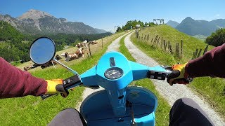 Vespa PK50S in the Alps  Polini 112 [upl. by Wappes]