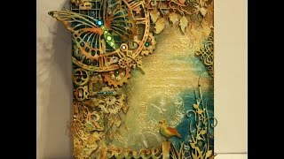 Mixed Media Canvas Tutorial quotPeacequot [upl. by Erbes]