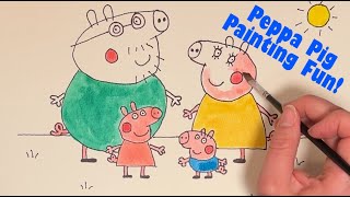 Peppa Pig Family Watercolor Painting  Fun Art Playtime [upl. by Uella334]