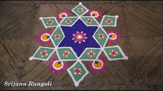 🌹 Karthigai Deepam NewYearMargazhi Rangoli  Easy Simple Kolam  Muggulu  Rangoli srijanurangoli [upl. by Coppinger442]