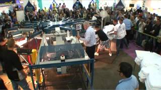 Tshirt screen printing record shattered by MampR Challenger III D J4 automatic screen printing press [upl. by Dyane]