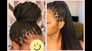 Braiding My Own Hair Small Box Braids [upl. by Omura]