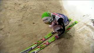 HD Peter Prevc 1405m HILL RECORD FALL Wisla 2014 [upl. by Aiet423]