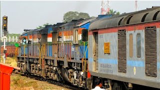 Unique Swachh Bharat livery Kalyan WDM3D Twins with Fastest Duronto in Konkan Railways12223 [upl. by Candace285]