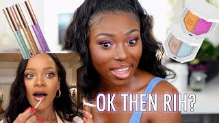 TRYING NEW FENTY MAKEUP BEACH PLEASE AND I LET RIHANNA SHOW ME HOW TO DO IT [upl. by Ayila]