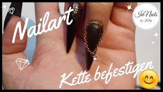 Nailart  Kette befestigen mit Acryl Gel [upl. by Rahr]