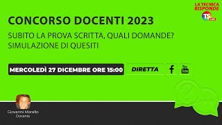 Concorso docenti 2023 subito la prova scritta quali domande Simulazione di quesiti [upl. by Bello]