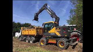 Broyage Forestier  VOLVO EWR 150E et STEELWRIST Arrachage de haie [upl. by Chivers]