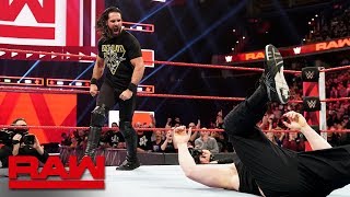 Seth Rollins Stomps Brock Lesnar before WrestleMania Raw April 1 2019 [upl. by Jahdai]