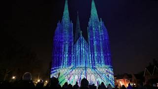 Lichfield Cathedral illuminated quotThe Beginning by Luxmuralis [upl. by Pomfrey]