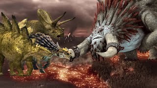 Stegosaurus Torosaurus And Ankylosaurus Vs Bewilderbeast [upl. by Pigeon860]