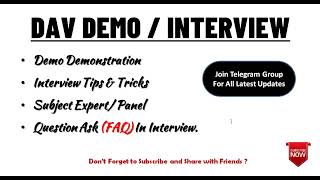 DAV Demo Interview Preparation Tips and Tricks In Phase 2 [upl. by Dacy]