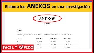 EJEMPLO de Cómo ELABORAR los ANEXOS en un TRABAJO de INVESTIGACIÓN [upl. by Lander867]