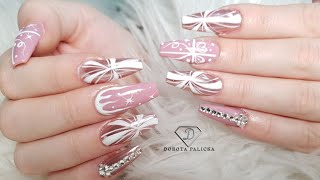 Pink Christmas nails Winter nail art trends [upl. by Odnomra258]