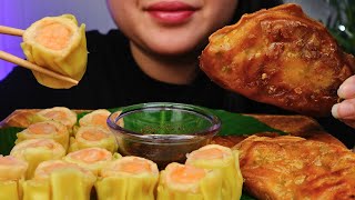 ASMR  SHRIMP SHAOMAI AND FRIED FLAT DUMPLINGS  Eating sounds No talking [upl. by Nuahsor]