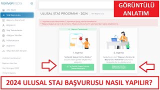 2024 ULUSAL STAJ PROGRAMI BAŞVURUSU NASIL YAPILIR GÖRÜNTÜLÜ ANLATIM [upl. by Dobson]