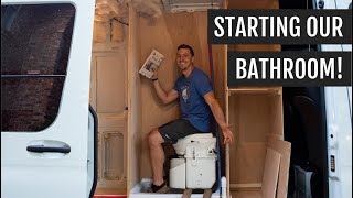 Building our Sprinter Van Bathroom  Shower  Van Build Series [upl. by Aremahs]