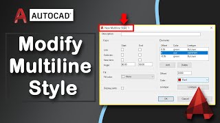 How to create or modify multiline style in AutoCAD [upl. by Pentha]