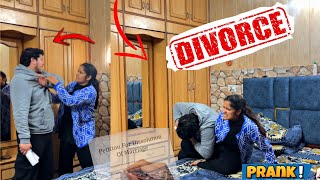 Divorce Prank ON WIFE  Husband wife COUPLE Prank  Prank on WIFE  nikkrichavlogs divorce [upl. by Buehrer]