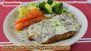 PECHUGA DE POLLO CRUJIENTE AL QUESO delicioso y muy fácil [upl. by Burns828]