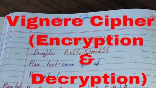 Vigenere cipherVigenere cipher encryption and decryptionVigenere cipher example [upl. by Charlton]