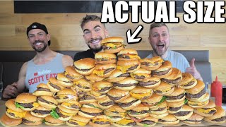 IMPOSSIBLE 25LB BURGER CHALLENGE 60 BURGERS  Unbeaten Food Challenge [upl. by Yhtrod841]