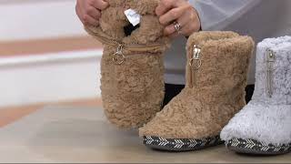 Cuddl Duds Faux Fur ZipUp Boot Slippers on QVC [upl. by Cornie]