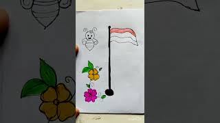 Indian national flag 🇮🇳 independence day drawing republic day drawing trending art shorts [upl. by Trescott957]