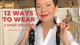 12 Ways to Wear A Small Silk Square Scarf [upl. by Ulu]