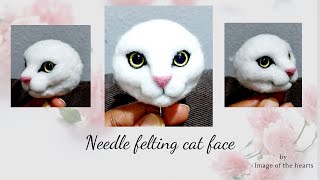 Needle felting cat faceHow to make needle felting cat face Needle felted cat part 1 [upl. by Yrahca]