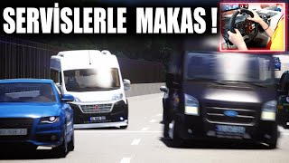 OKUL SERVİSLERİ İLE MAKAS  TEHLİKELİ HAREKETLER  FORD TRANSIT ASSETTO CORSA  Logitech G29 [upl. by Yedsnil]