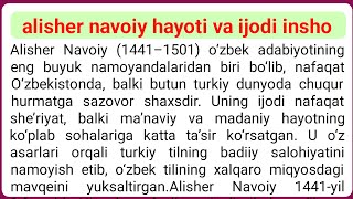 alisher navoiy hayoti va ijodi insho [upl. by Ulane]