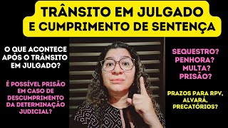 TRÂNSITO EM JULGADO CUMPRIMENTO DE SENTENÇA SEQUESTRO MULTA PRISÃO [upl. by Catarina186]