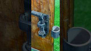 Simple idea with gate latch lock  mechanism lock  DIY  sliding  Craft  New design [upl. by Akilam366]