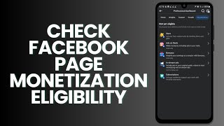 How To Check Facebook Page Monetization Eligibility [upl. by Artined]