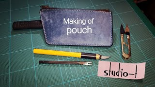 【レザークラフト】小物入れ·小銭入れ making of pouch [upl. by Enala432]