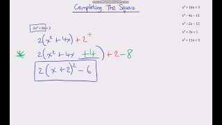 Completing the Square Harder [upl. by Einned]