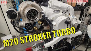 E30 Restoration EP19  M20 Stroker Turbo Set Up PT1 VI Engineered Turbo Manifold  BW EFR 7670 [upl. by Akoyn]