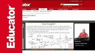 Physics Gausss Law Electric Flux Through Cylindrical Shell [upl. by Prissy]