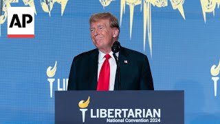 Trump booed repeatedly during Libertarian convention speech [upl. by Lotsirhc]