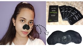 Miss Clair Charcoal Nose Pore Strip Review amp Demo Anushree Gupta [upl. by Cathi]